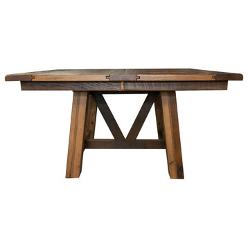 Hawthorne Reclaimed Barnwood Square Table, Provincial, 54x54, 4  Leaves