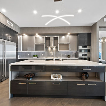 Modern Chef’s Kitchen with Waterfall Island — The VUE Sarasota