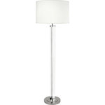 Robert Abbey - Fineas Floor Lamp, Polished Nickel/Ascot White - Fineas Contemporary Floor Lamp