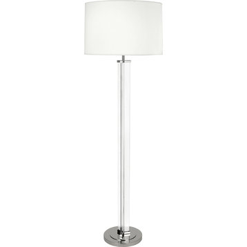Fineas Floor Lamp, Polished Nickel/Ascot White