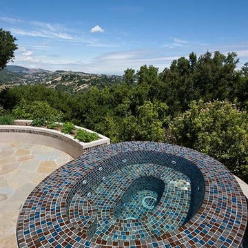 Glass Tile Mosaic Spa (negative, vanishing, infinity edge)