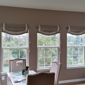 Banded shaped bottom Roman Shade/ Window Treatments
