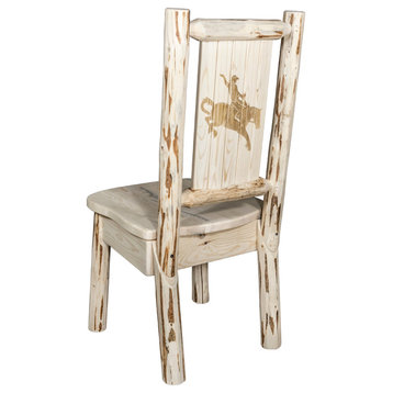 Montana Collection Side Chair Bear Design, Ready to Finish, Bronc Design, Lacque
