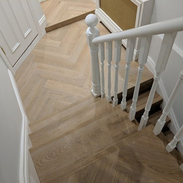 Herringbone Parquet Floor Replaces New Carpet & Transforms Home
