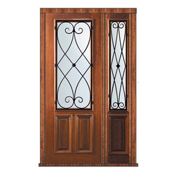 Pre-hung Side light Door 96 Wood Mahogany Charleston 2/3 Lite - Front Doors