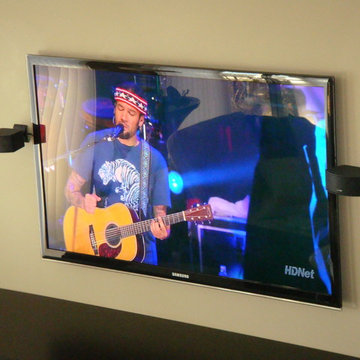 (x3) TV wall mounting, exclusive setups, including barrier fire wall