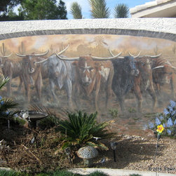 Longhorn Cattle II - Outdoor Wall Art