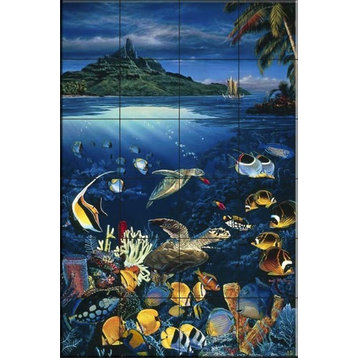 Tile Mural Bathroom Backsplash - Voyage of the Ho'okulea-CRL