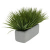 Artificial Green Farm Grass in 11" Grey Sandy Texture Ceramic