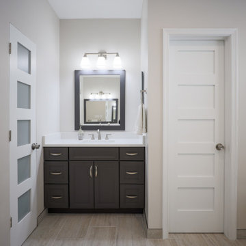 Master Bathroom Remodel in Hampton, VA with glass door shower & double vanity