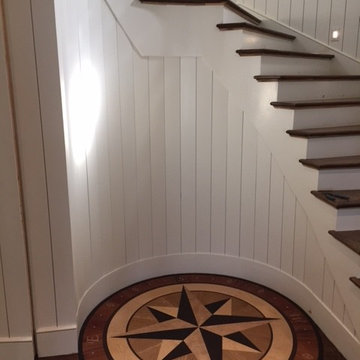 Todd 63" Wood Compass Rose Floor Medallion Inlay