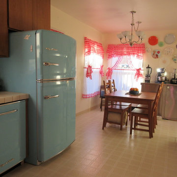 A retro Inspired Big Chill featuring a Big Chill Fridge and Dishwasher!