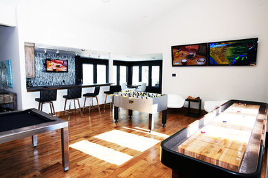 Example of a trendy family room design in Dallas