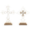 Set of 2 Brown Wood Contemporary Cross Sculpture 63635
