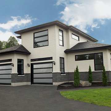 Modern Residential Garage Door Installation-All Glass Door