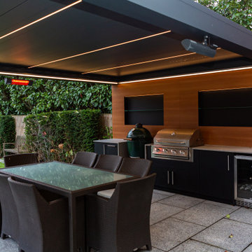 Louvered Pergola and Outdoor Kitchen