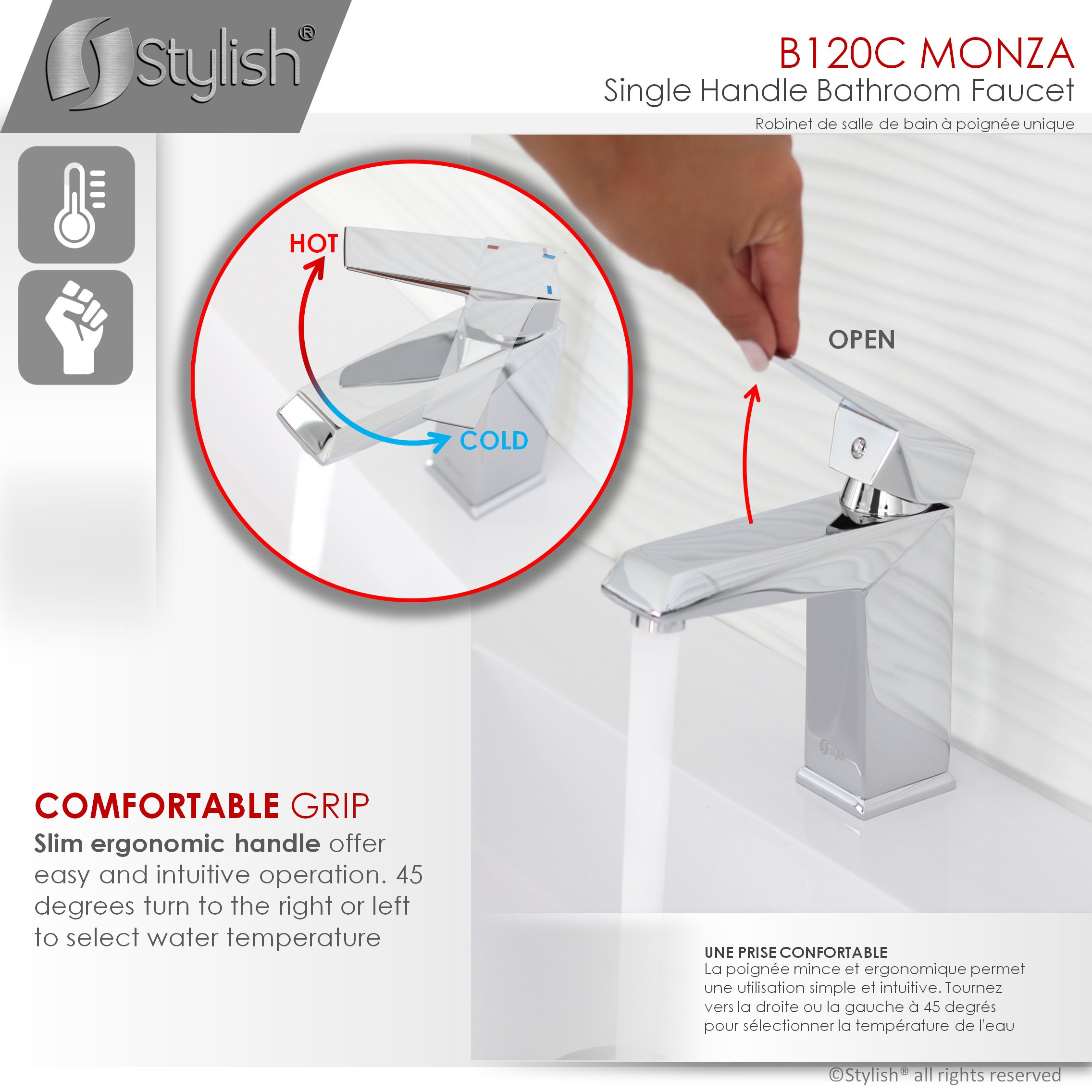 STYLISH Single Hole Bathroom Faucet