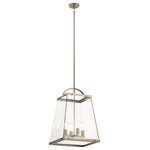 Kichler - Kichler Darton 25.75" 4 Light Large Foyer Pendant, Clear, Pewter - The Dartona 25.75in. 4 light large foyer pendant with fluid lines with clear glass and Classic Pewter finish. A perfect addition in several aesthetic environments, including traditional, transitional and contemporary.