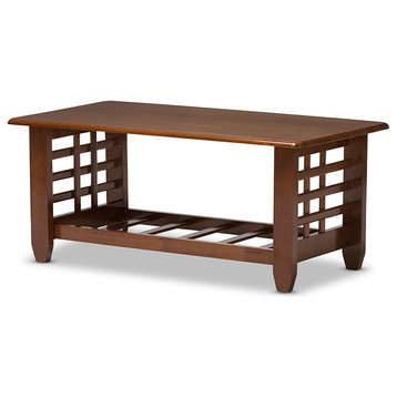 Cherry Finished Brown Wood Living Room Occasional Coffee Table Cherry Brown