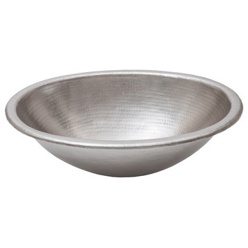 Oval Self Rimming Hammered Copper Sink, Nickel