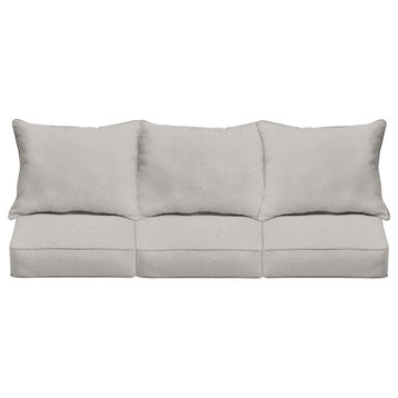 Sunbrella Outdoor Deep Seating Sofa Pillow and Cushion Set, Ivory, 23"Wx25"Dx5"H