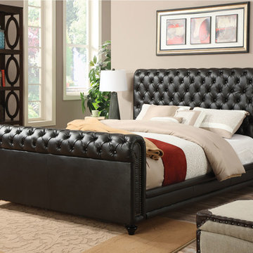 Norris Upholstered Bed, Espresso PU