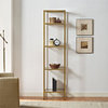 Crosley Furniture Aimee 4 Shelf Narrow Glass/Metal Etagere in Antique Gold