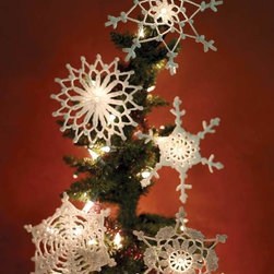 Crocheted Snowflake Ornaments (Set Of 5) - Christmas Ornaments
