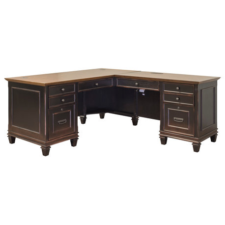 Hartford Wood L-Desk and Return