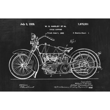 Harley Davidson Motorcycle Invention Patent Art Poster Print