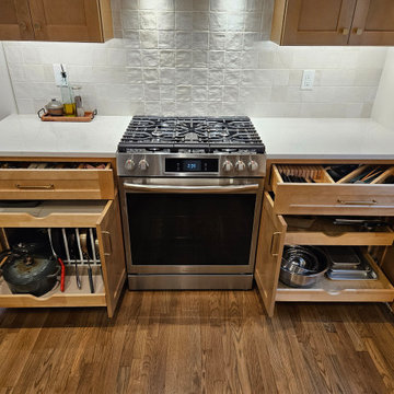 Transitional Kitchen Remodel With New Sandstone Colored Cabinets