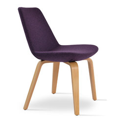 EIFFEL PLYWOOD NATURAL-DEEP MAROON CAMIRA WOOL - Dining Chairs