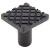 Black Wrought Iron Cabinet Knob Pull Square Diamond Grid with Hardware Pack of 4