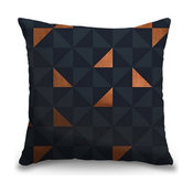 "Copper Triangles Navy" Outdoor Pillow 20"x20"