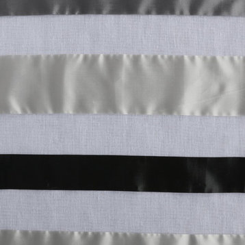 Cloudburst Gray Organza Horizontal Stripe Sheer Fabric Sample, 4"x4"