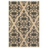 Costa Filigree Medallions Sand and Charcoal Indoor/Outdoor Area Rug, 6'7"x9'6"