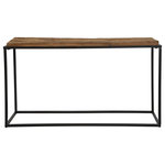 Uttermost - Holston Console Table - This rustic console features an iron frame in satin black topped by a natural reclaimed wood top. True to the nature of salvaged wood, this piece will show rustic signs of past usage. Solid wood will continue to move with temperature and humidity changes, which can result in small cracks and uneven surfaces, adding to its authenticity and character.