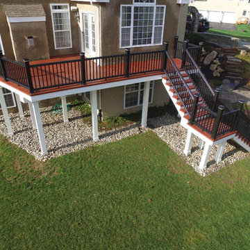 Zuri (Brazillia) Deck Extension with Timbertech Rails, Post & Beam Wraps & Light