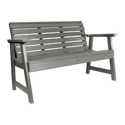 Highwood USA - Weatherly Garden Bench, Coastal Teak, 4' - Outdoor Benches