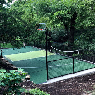 Outdoor Pickleball and Basketball Court Combo