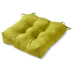 Greendale Home Fashions - Outdoor 20" Chair Cushion, Kiwi Green - Enhance the look and feel of your patio furniture with this Greendale Home Fashions 20 inch outdoor dining cushion. This cushion fits most standard outdoor furniture, and comes with string ties to keep cushion firmly in place. Circle tacks create secure compartments which prevent cushion fill from shifting. Each cushion is overstuffed for lasting comfort and durability with a soft polyester fill made from 100% recycled, post-consumer plastic bottles, and covered with a UV resistant, 100% polyester outdoor fabric. This cushion is also water, stain, and mildew resistant. A variety of colors and prints are available to enhance your outdoor decor.