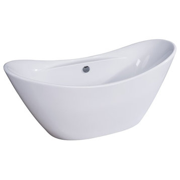ALFI brand AB8803 68" Acrylic Soaking Bathtub for - White