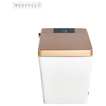 Multifunctional Siphon jet Ceramic Smart Toilet with Auto Flush and Heated Seat, Gold