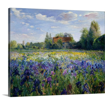 Evening at the Iris Field Wrapped Canvas Art Print, 36"x30"x1.5"