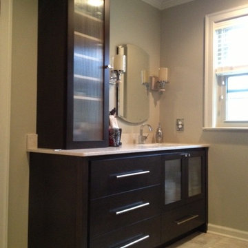 Dark Maple Bathroom Cabinets