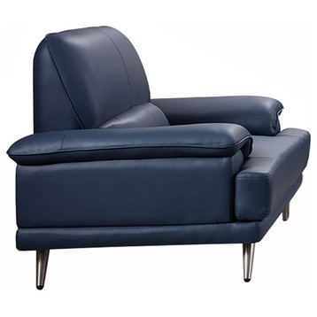 American Eagle Furniture Leather Accent Chair in Navy Blue