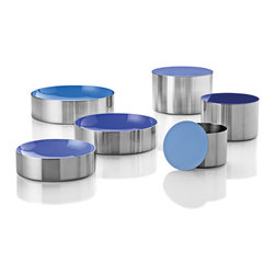 Stelton - Stelton Dot Bowl/Container Set - Blue - Bathroom Canisters
