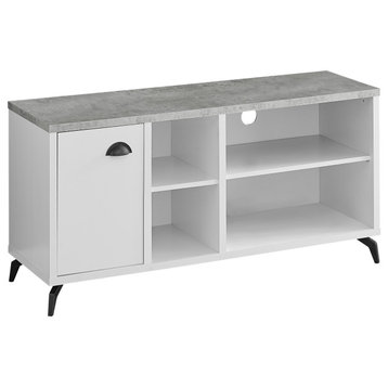 Tv Stand, 48 Inch, Console, Living Room, Bedroom, Laminate, Grey