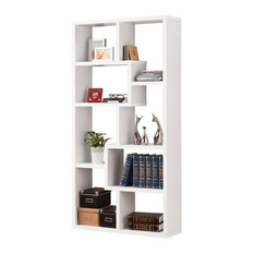 Bowery Hill Asymmetrical Bookcase in White