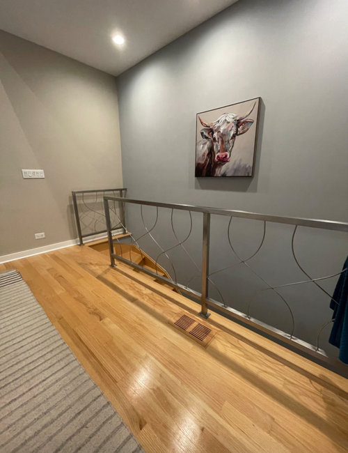 Ideas to enclose master bedroom in open concept design with stairway